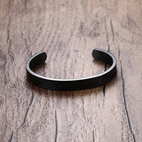 Maxbell Fashion Mens Womens Black Polished Stainless Steel Bangle Cuff Bracelet - Aladdin Shoppers