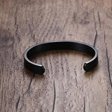 Maxbell Fashion Mens Womens Black Polished Stainless Steel Bangle Cuff Bracelet - Aladdin Shoppers