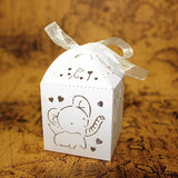 Maxbell Hollow Out Mini Animals Elephant Candy Boxes Gift Bags Wedding Favors White - Aladdin Shoppers