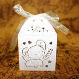 Maxbell Hollow Out Mini Animals Elephant Candy Boxes Gift Bags Wedding Favors White - Aladdin Shoppers