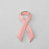 Maxbell Pink Enamel Breast Cancer Awareness Charity Ribbon Brooch Pin w/ Silver Edge - Aladdin Shoppers