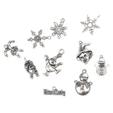 Maxbell 10x Multi Style Snowflake Snowman Christmas Charms Pendants for DIY Jewelry - Aladdin Shoppers