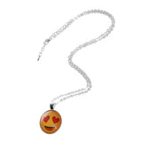 Maxbell Funny Facial Expression Glass Cabochon Pendant Necklace Jewelry Style 3 - Aladdin Shoppers