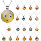 Maxbell Funny Facial Expression Glass Cabochon Pendant Necklace Jewelry Style 3 - Aladdin Shoppers