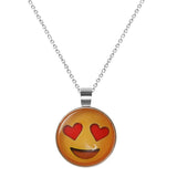 Maxbell Funny Facial Expression Glass Cabochon Pendant Necklace Jewelry Style 3 - Aladdin Shoppers