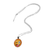 Maxbell Funny Facial Expression Glass Cabochon Pendant Necklace Jewelry Style 7 - Aladdin Shoppers