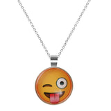 Maxbell Funny Facial Expression Glass Cabochon Pendant Necklace Jewelry Style 7 - Aladdin Shoppers