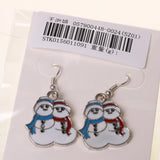 Maxbell Fashion Couple Snowmen Earrings Christmas Ear Hooks Jewelry Charm Xmas Gift - Aladdin Shoppers