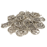 Maxbell 50Pcs Antique Silver Tree of Life Circle Charms Pendants Jewelry Findings - Aladdin Shoppers