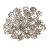 Maxbell 50Pcs Antique Silver Tree of Life Circle Charms Pendants Jewelry Findings - Aladdin Shoppers