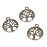 Maxbell 50Pcs Antique Silver Tree of Life Circle Charms Pendants Jewelry Findings - Aladdin Shoppers