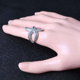 Maxbell Fashion Women Men silver Plated Starfish Shape Finger Ring US size 9 - Aladdin Shoppers