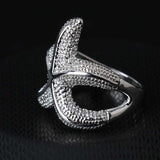 Maxbell Fashion Women Men silver Plated Starfish Shape Finger Ring US size 9 - Aladdin Shoppers