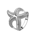 Maxbell Fashion Women Men silver Plated Starfish Shape Finger Ring US size 9 - Aladdin Shoppers