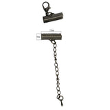Maxbell 12 sets lobster Clasp 22x6mm Crimp Clip Ends with Extender Chain Gunblack - Aladdin Shoppers