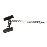 Maxbell 12 sets lobster Clasp 22x6mm Crimp Clip Ends with Extender Chain Gunblack - Aladdin Shoppers