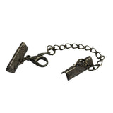 Maxbell 12 sets lobster Clasp 22x6mm Crimp Clip Ends with Extender Chain Gunblack - Aladdin Shoppers