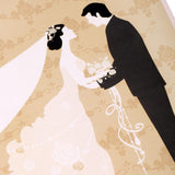 Maxbell 35x50cm Wedding Guest Book Bridal Veil Fingerprint Canvas Painting Keepsake - Aladdin Shoppers