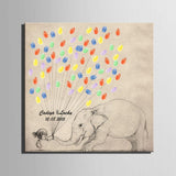 Maxbell Elephant and Balloons Print Thumbprint Guest Book Alternative Wedding Decor - Aladdin Shoppers