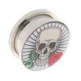 Maxbell Pair Skull Stainless Steel Screw Fix Ear Stretcher Expander Tunnel Plug 25mm - Aladdin Shoppers