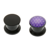 Maxbell 1Pair Acrylic Purple Net Flesh Tunnel Ear Plug Earring Expander 12mm - Aladdin Shoppers
