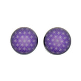 Maxbell 1Pair Acrylic Purple Net Flesh Tunnel Ear Plug Earring Expander 12mm - Aladdin Shoppers