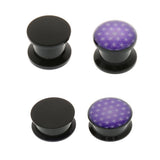 Maxbell 1Pair Acrylic Purple Net Flesh Tunnel Ear Plug Earring Expander 12mm - Aladdin Shoppers