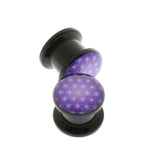 Maxbell 1Pair Acrylic Purple Net Flesh Tunnel Ear Plug Earring Expander 12mm - Aladdin Shoppers