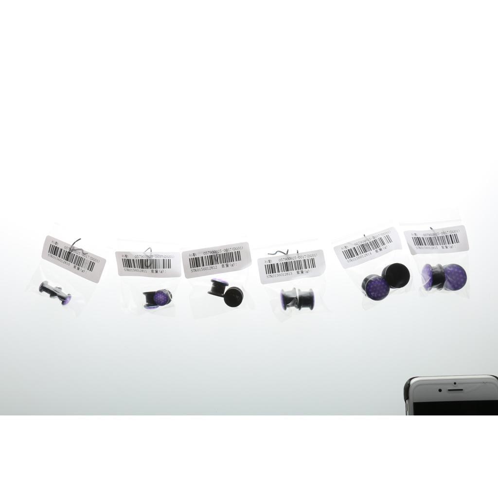 Maxbell Maxbell 1Pair Acrylic Purple Net Flesh Tunnel Ear Plug Earring Expander  14mm