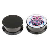 Maxbell 1 Pair Acrylic Ear Plug Expander Flesh Tunnel Stretcher Multicolor Owl 20mm - Aladdin Shoppers