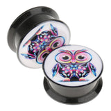 Maxbell 1 Pair Acrylic Ear Plug Expander Flesh Tunnel Stretcher Multicolor Owl 20mm - Aladdin Shoppers
