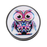 Maxbell 1 Pair Acrylic Ear Plug Expander Flesh Tunnel Stretcher Multicolor Owl 22mm - Aladdin Shoppers