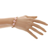 Maxbell Fashion Women Pink Glass Dried Flower Bracelet Bangle - Aladdin Shoppers