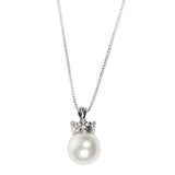 Maxbell Simple Crown Crystal Pearl Pendant Necklace Choker Collar Chain Women Gift - Aladdin Shoppers