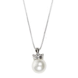 Maxbell Simple Crown Crystal Pearl Pendant Necklace Choker Collar Chain Women Gift - Aladdin Shoppers