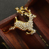 Maxbell Full of Crystal Rhinestone Gold Plated Deer Animal Brooch Pin Christmas Gift - Aladdin Shoppers