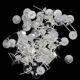 Maxbell 200Pcs Blank Pad Stud Earring Post Ear Stud Gold+Silver White Earbob Metal