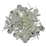 Maxbell 200Pcs Blank Pad Stud Earring Post Ear Stud Gold+Silver White Earbob Metal