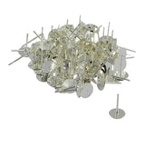 Maxbell 200Pcs Blank Pad Stud Earring Post Ear Stud Gold+Silver White Earbob Metal