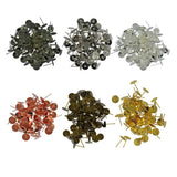Maxbell 200Pcs Blank Pad Stud Earring Post Ear Stud Gold+Silver White Earbob Metal