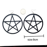 Maxbell Acrylic Nightclub Exaggerated Earring Star Circle Ear Studs Jewelry Black - Aladdin Shoppers