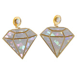 Maxbell Cool Nightclub Stage Acrylic Diamond Shape Earrings Ear Studs Jewelry Gold - Aladdin Shoppers