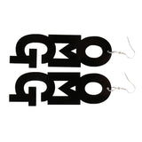 Maxbell Cool Acrylic Large OMG Letters Dangle Drop Earring Hip Hop Accessory-Black - Aladdin Shoppers
