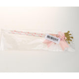 Maxbell 30 Pieces Pretty Crown Cake Topper Food Picks with Ribbon Pink and Gold