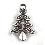 Maxbell 50pcs 22mm Christmas Xmas Tree Charms Pendants Findings Tibetan Silver - Aladdin Shoppers
