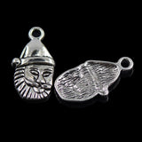 Maxbell 50 Tibetan Silver Christmas Xmas Santa Claus Head Charm Pendant Finding DIY - Aladdin Shoppers