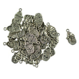 Maxbell 50 Tibetan Silver Christmas Xmas Santa Claus Head Charm Pendant Finding DIY - Aladdin Shoppers