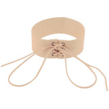 Maxbell Women Gothic Victorian Vintage Beige Velvet Choker Chunky Necklace - Aladdin Shoppers