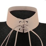 Maxbell Women Gothic Victorian Vintage Beige Velvet Choker Chunky Necklace - Aladdin Shoppers