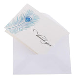 Maxbell 50pcs Thank You Cards with Peacock Feather Printed + Envelopes Wedding Party - Aladdin Shoppers